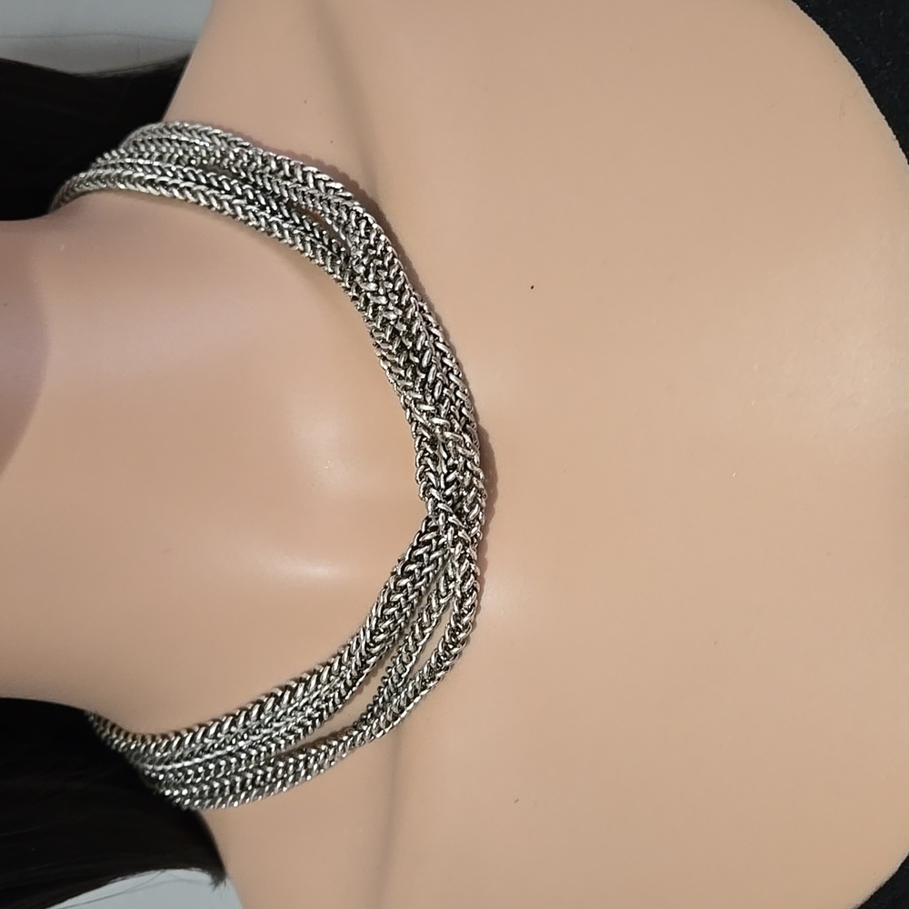 Napier Multi Strand Silver Tone Chains Necklace